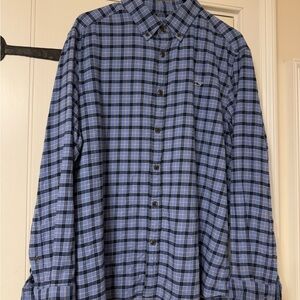 Men's Flannel Blue Plaid Shirt